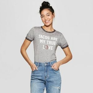 NWT Gray Tacos are my True Love Shirt Large